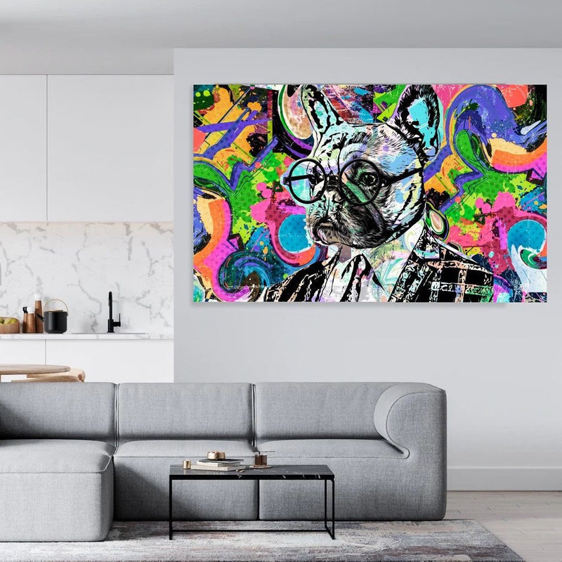 French Bulldog Pop Art Canvas schilderij