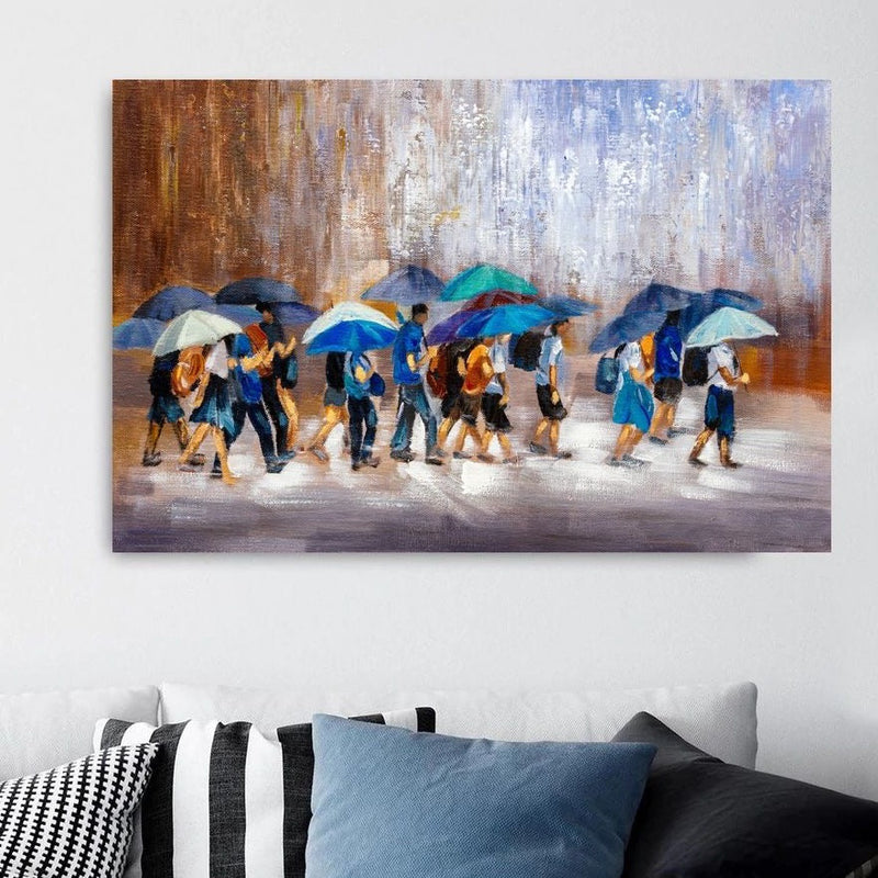 City In The Rain Canvas schilderij