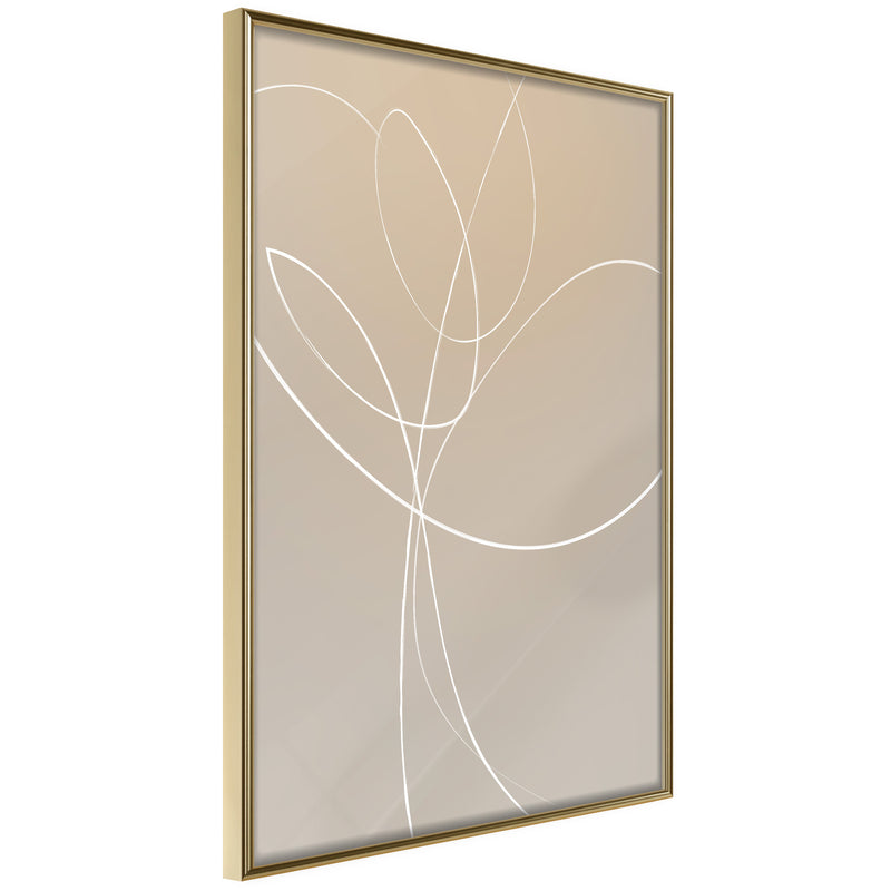 Poster - White Tulip  - goud