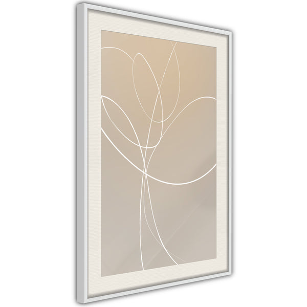 Poster - White Tulip  - wit passepartout