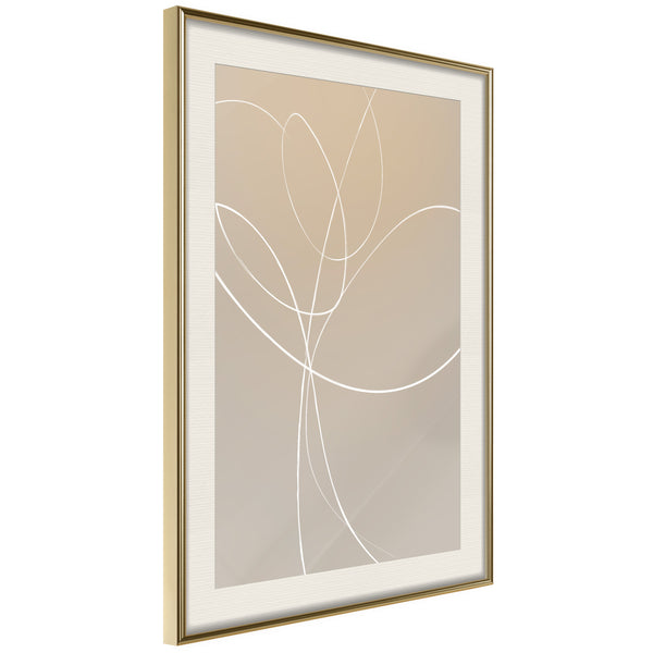 Poster - White Tulip  - goud passepartout