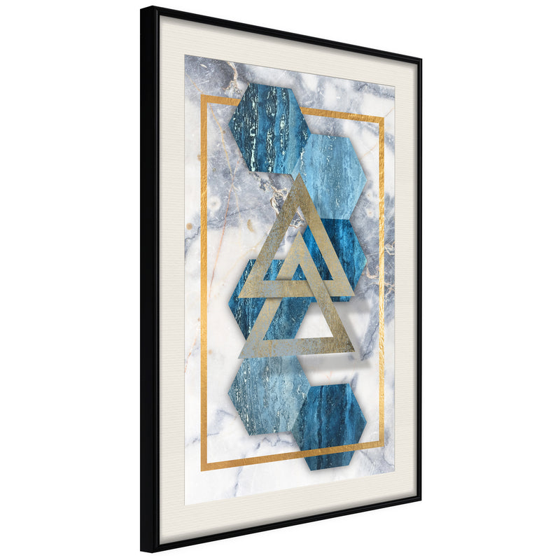 Poster - Marble Composition I  - zwart passepartout