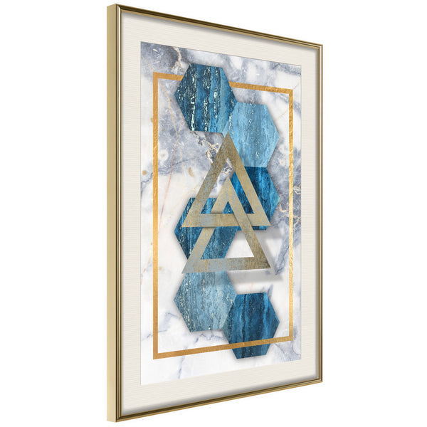 Poster - Marble Composition I  - goud passepartout