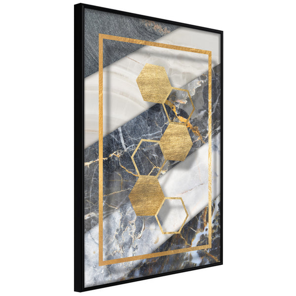 Poster - Marble Composition III  - zwart