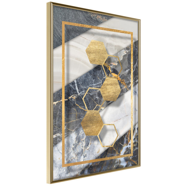 Poster - Marble Composition III  - goud