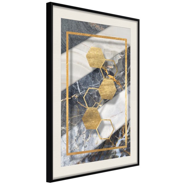 Poster - Marble Composition III  - zwart passepartout