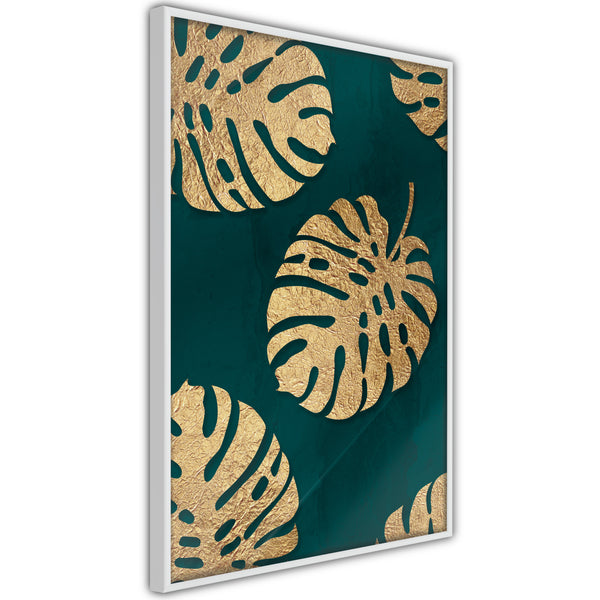 Poster - Gilded Monstera Leaves  - wit