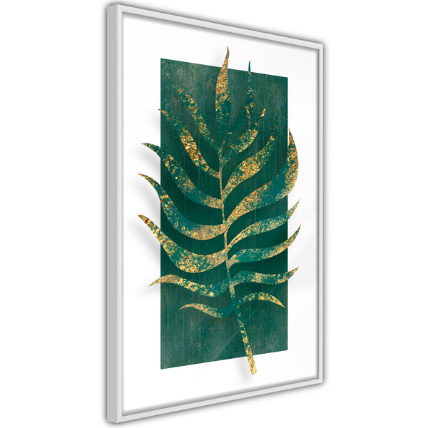 Poster - Gilded Palm Leaf  - wit