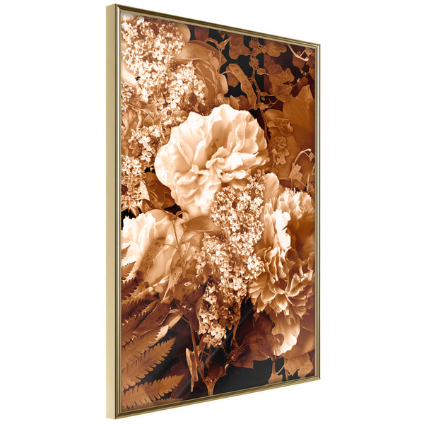 Poster - Bouquet in Sepia  - goud