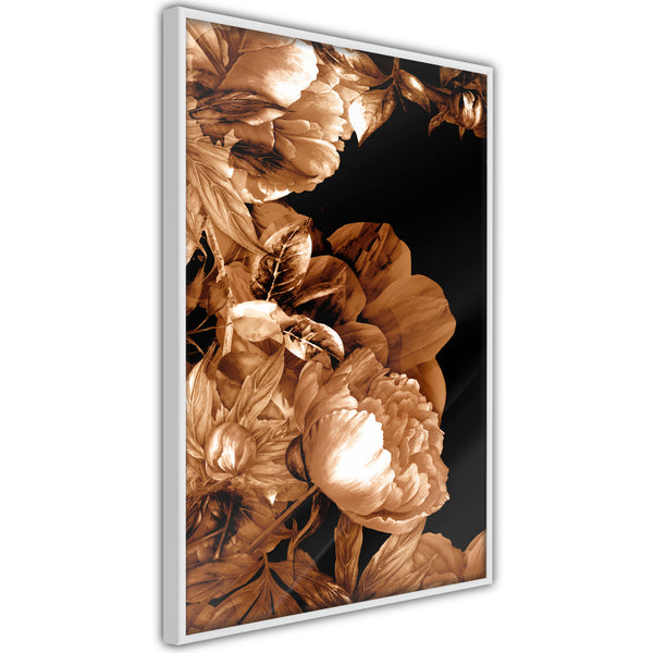 Poster - Summer Flowers in Sepia  - wit