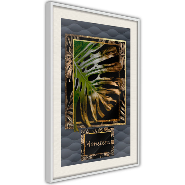 Poster - Monstera in the Frame  - wit passepartout