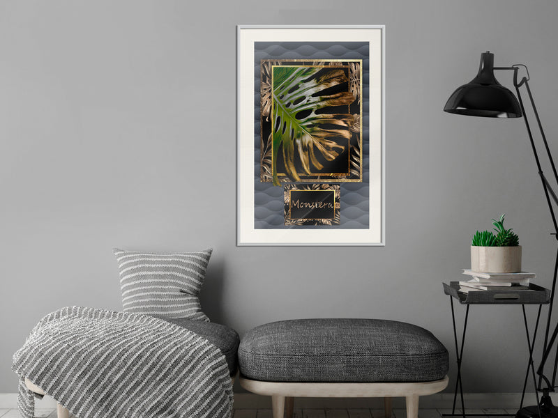 Poster - Monstera in the Frame  - wit passepartout