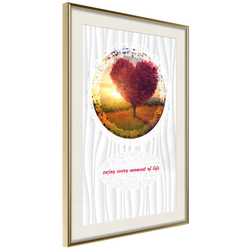 Poster - Heart Tree II  - goud passepartout