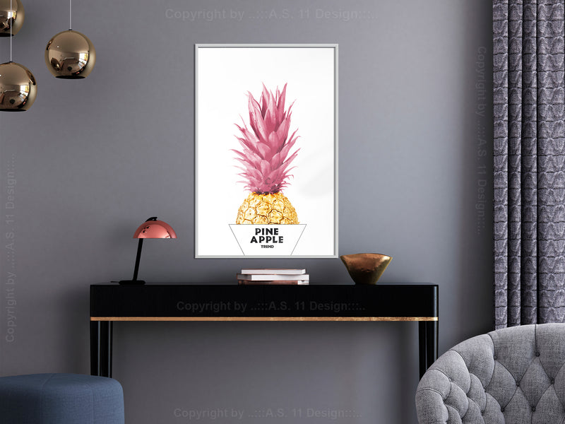 Poster - Trendy Pineapple  - wit