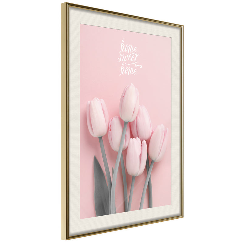 Poster - Welcome Bouquet  - goud passepartout