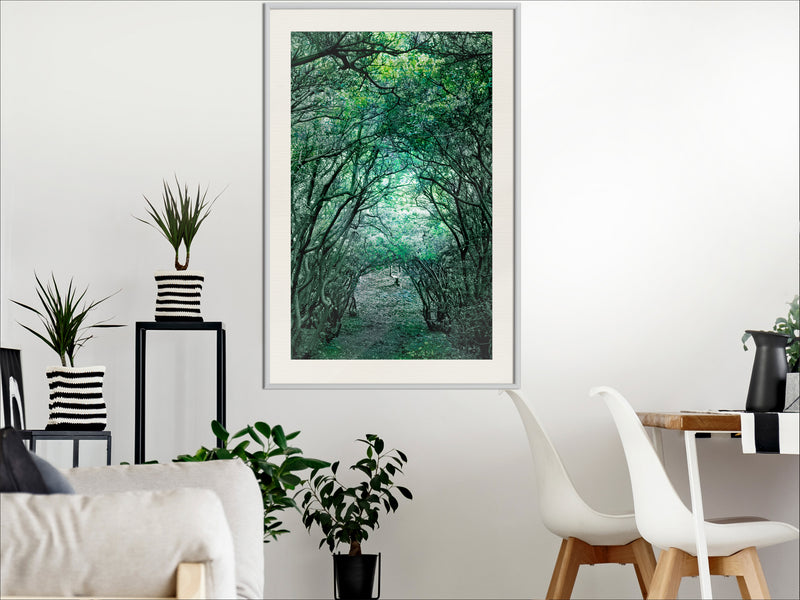 Poster - Tree Tunnel  - wit passepartout