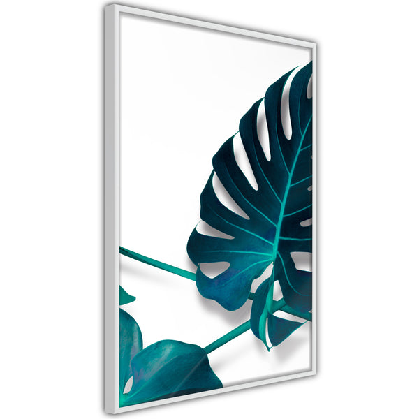 Poster - Turquoise Monstera I  - wit