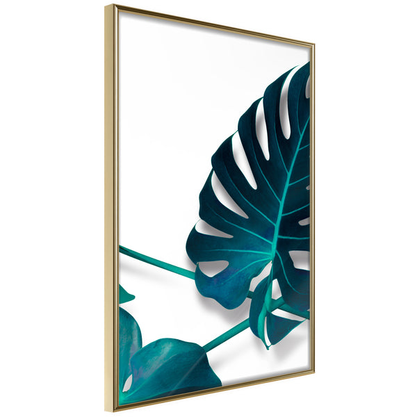 Poster - Turquoise Monstera I  - goud