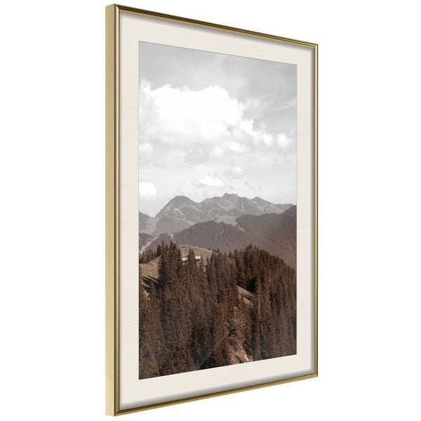 Poster - Breathtaking View  - goud passepartout