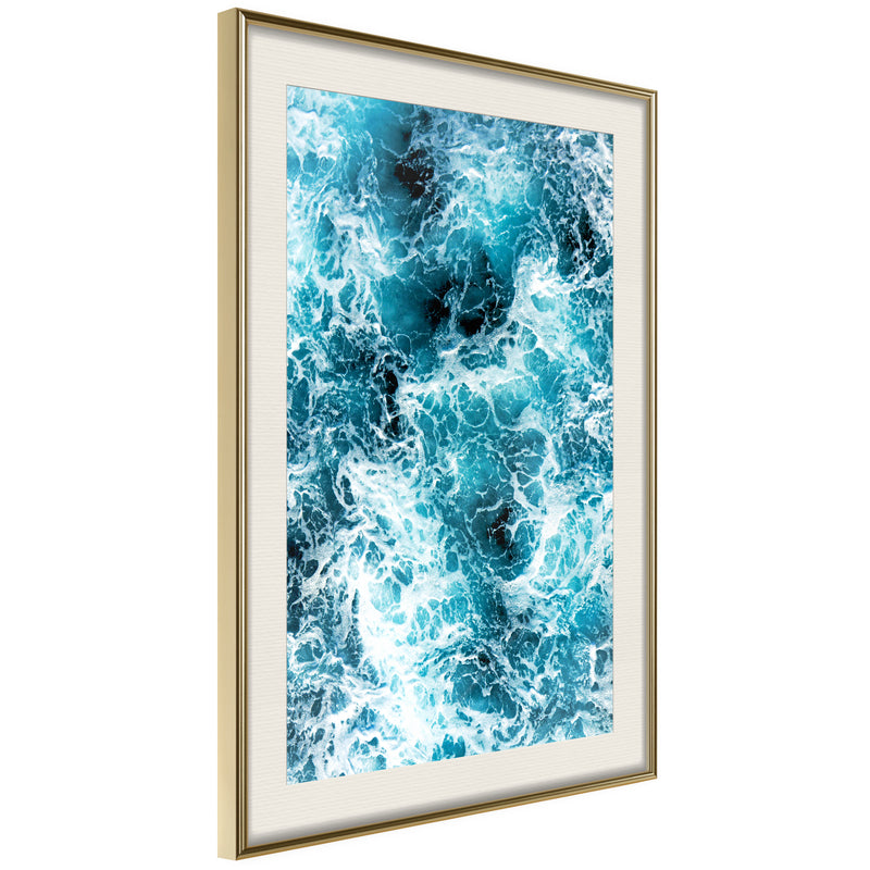 Poster - Sea Foam  - goud passepartout