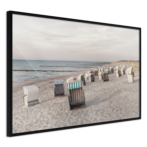 Poster - Baltic Beach Chairs  - zwart