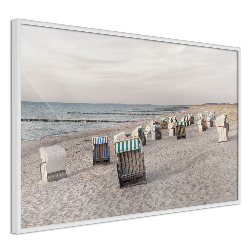 Poster - Baltic Beach Chairs  - wit