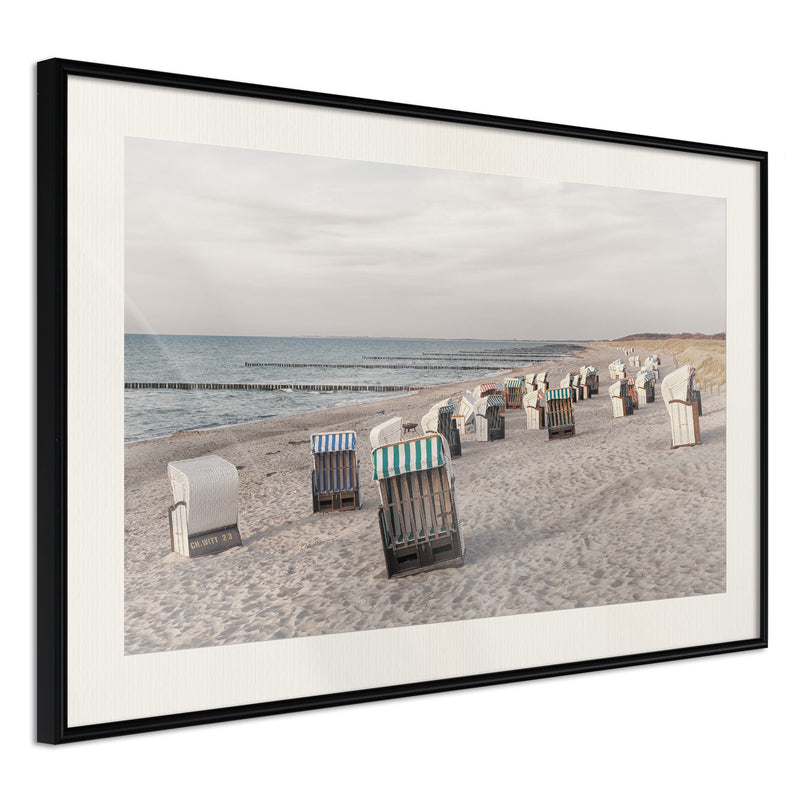 Poster - Baltic Beach Chairs  - zwart passepartout