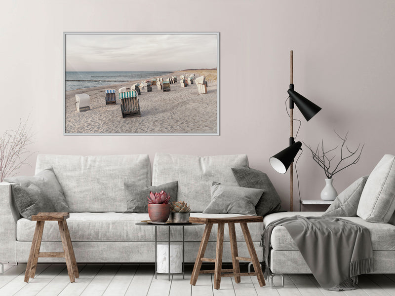 Poster - Baltic Beach Chairs  - wit