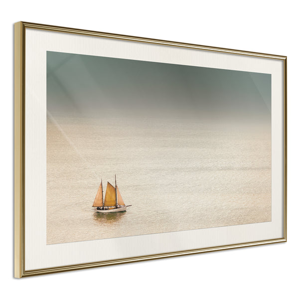 Poster - Lonely Cruise  - goud passepartout