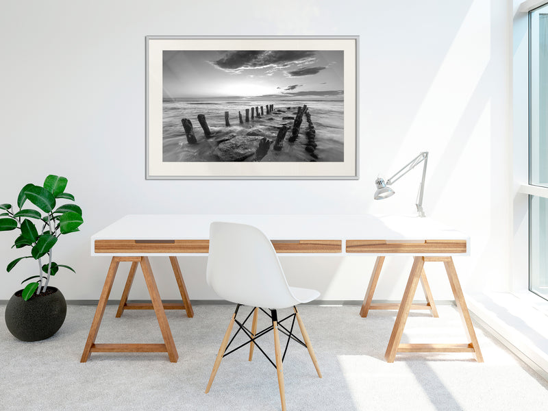 Poster - Old Breakwater  - wit passepartout