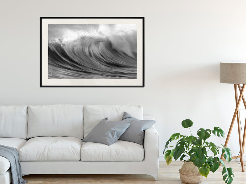 Poster - Big Wave  - zwart passepartout