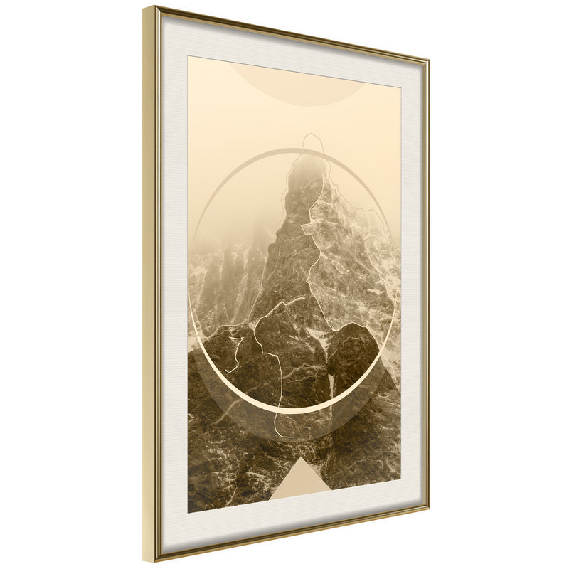 Poster - Unconquered Peak  - goud passepartout