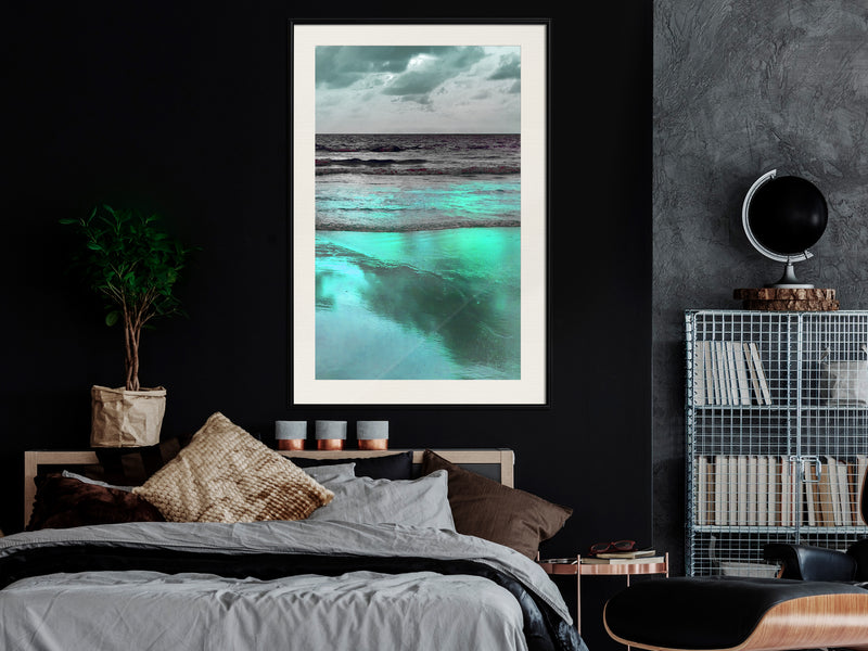 Poster - Iridescent Sea  - zwart passepartout