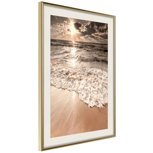 Poster - Beach of Memories  - goud passepartout