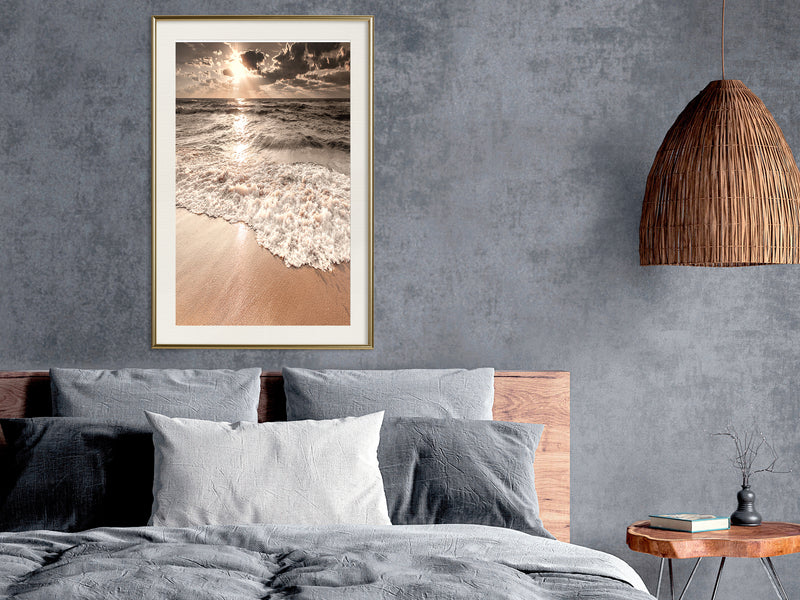 Poster - Beach of Memories  - goud passepartout