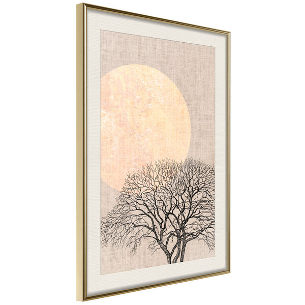 Poster - Tree in the Morning  - goud passepartout