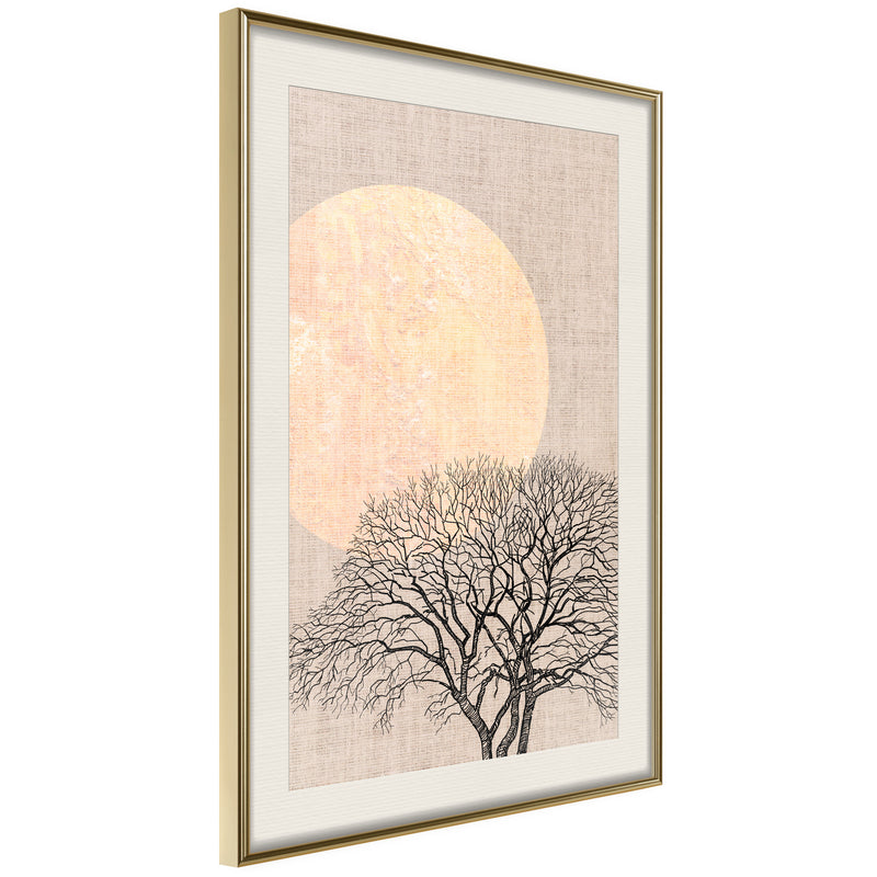 Poster - Tree in the Morning  - goud passepartout