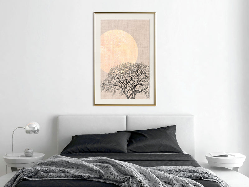 Poster - Tree in the Morning  - goud passepartout