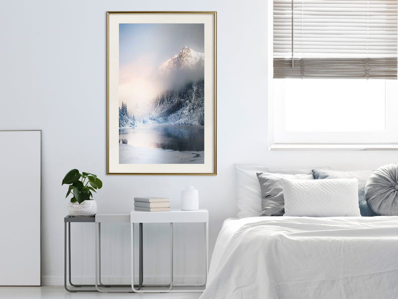 Poster - Winter in the Mountains  - goud passepartout