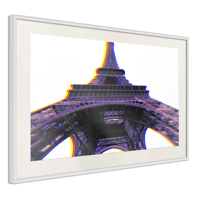 Poster - Symbol of Paris (Purple)  - wit passepartout