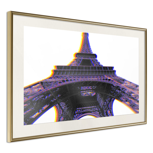 Poster - Symbol of Paris (Purple)  - goud passepartout