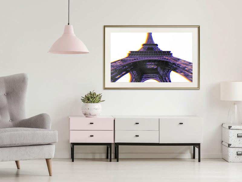 Poster - Symbol of Paris (Purple)  - goud passepartout