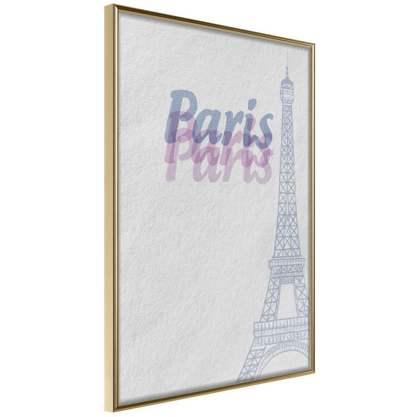 Poster - Pastel Paris  - goud