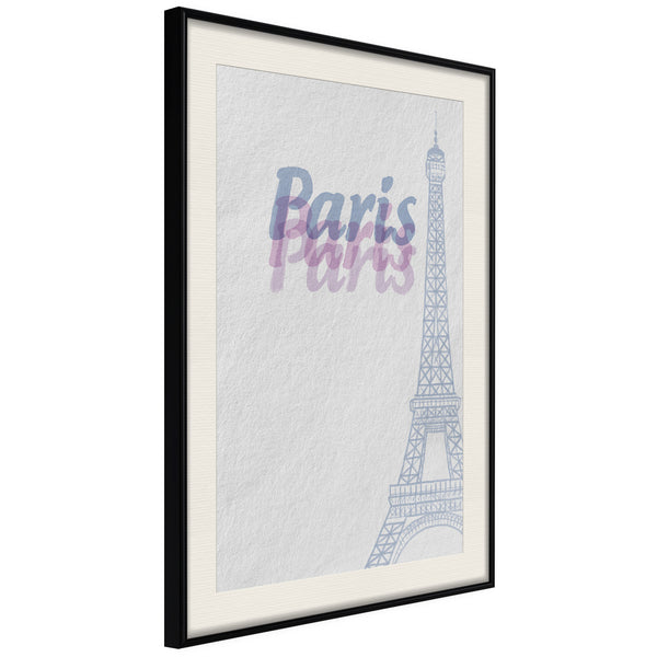 Poster - Pastel Paris  - zwart passepartout