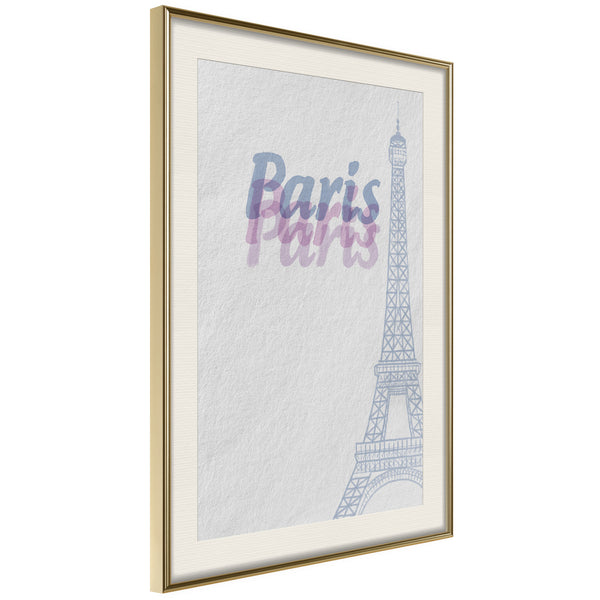 Poster - Pastel Paris  - goud passepartout