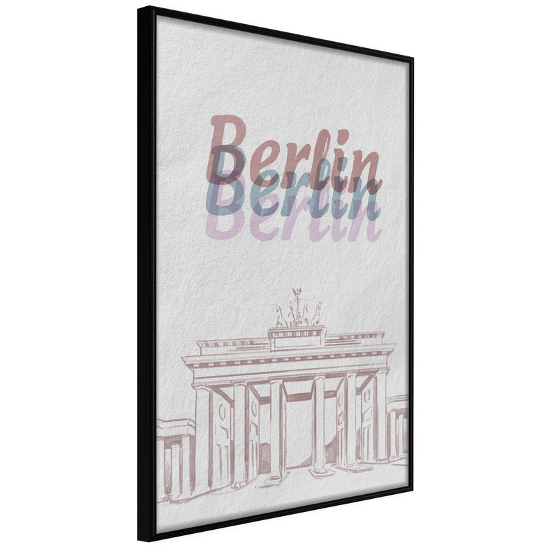 Poster - Pastel Berlin  - zwart