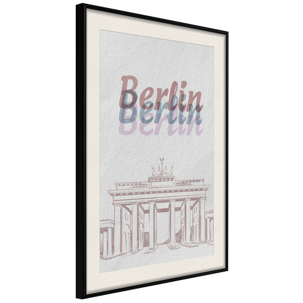 Poster - Pastel Berlin  - zwart passepartout