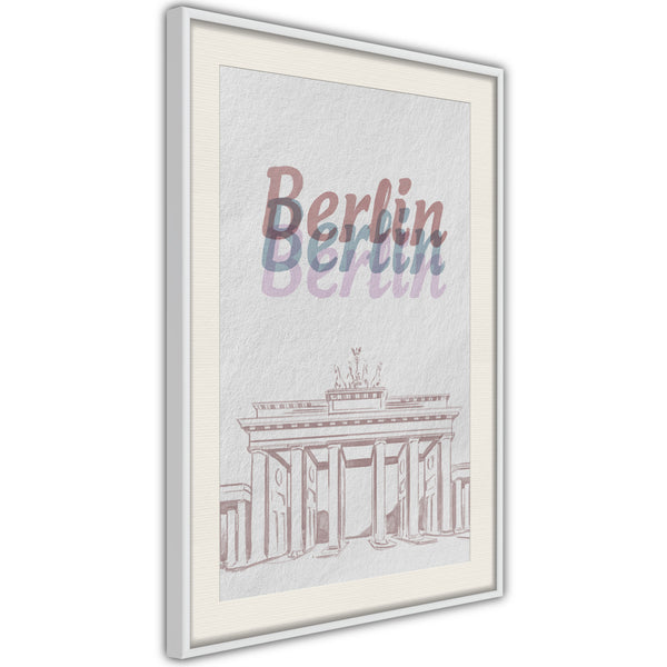 Poster - Pastel Berlin  - wit passepartout