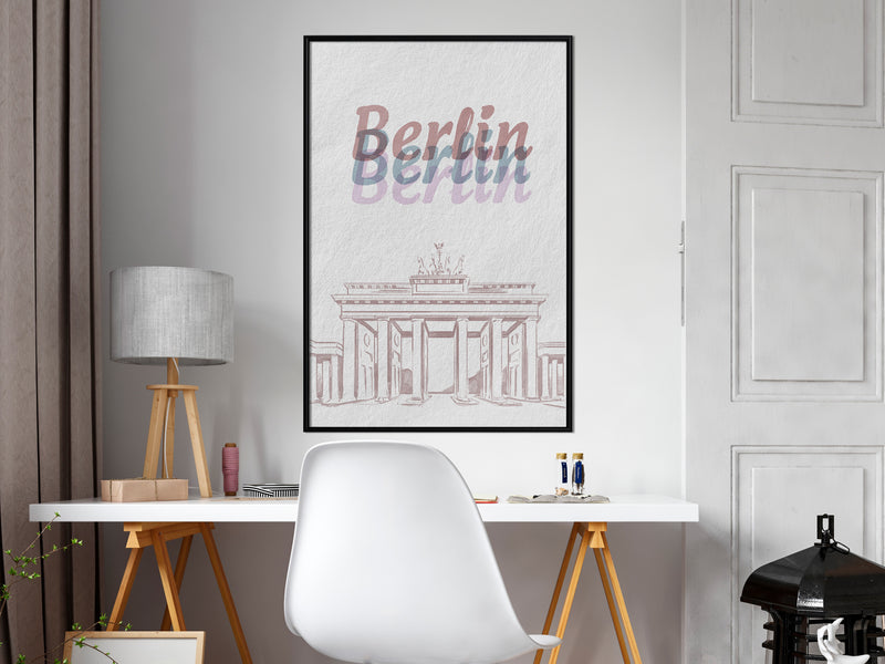 Poster - Pastel Berlin  - zwart