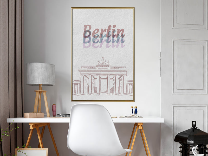 Poster - Pastel Berlin  - goud